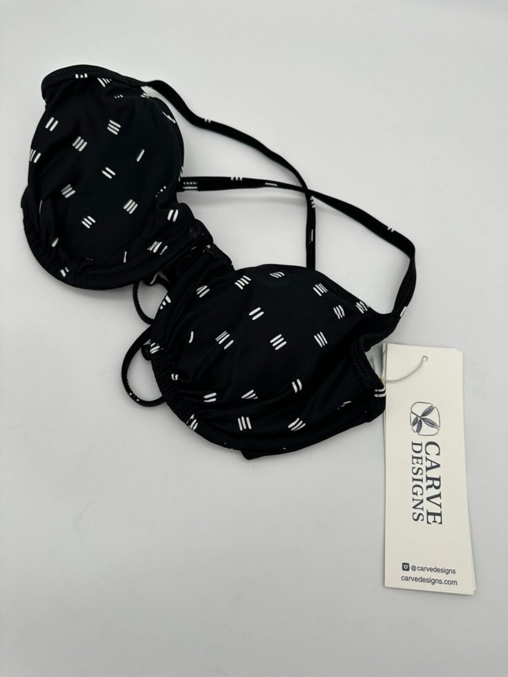 Carve Designs Olivia Bikini Top Womens D Cup Black Dash NEW Underwire Swimwear